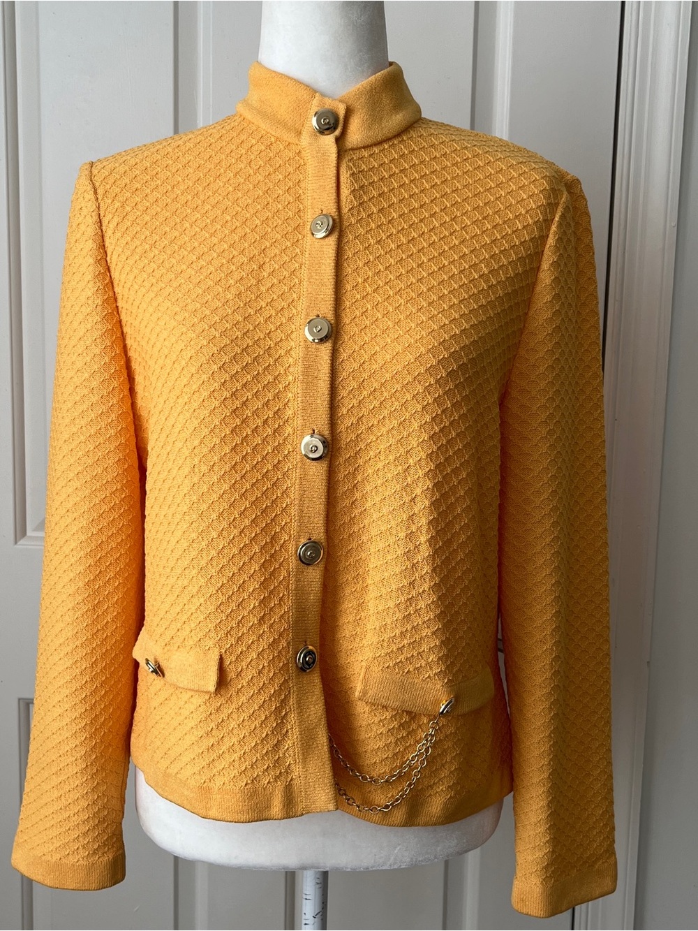 St. John Collection Yellow Blazer with Gold Buttons